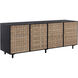 Omari 80 X 22 inch Suede Light Tan Leather Sideboard, Large